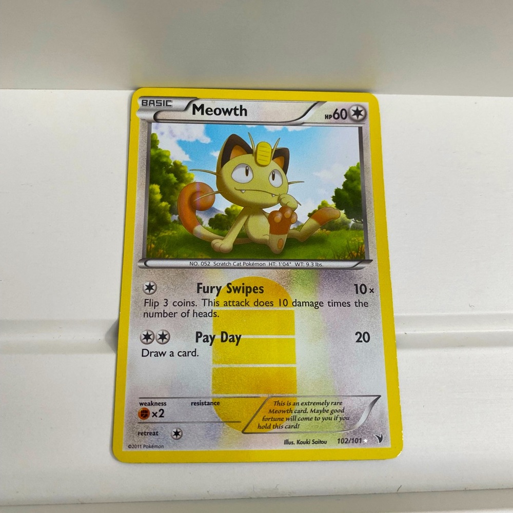 Extremely Rare Meowth Pokémon Card